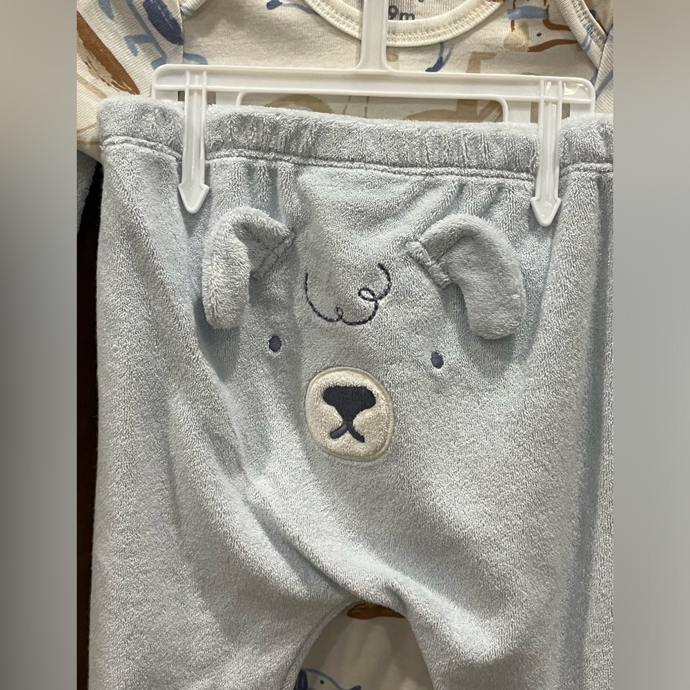 Carter's Baby Boy Bear Sweatpants and Jacket with Onesie 3 pc set, 9 months NWT - Picture 2 of 8